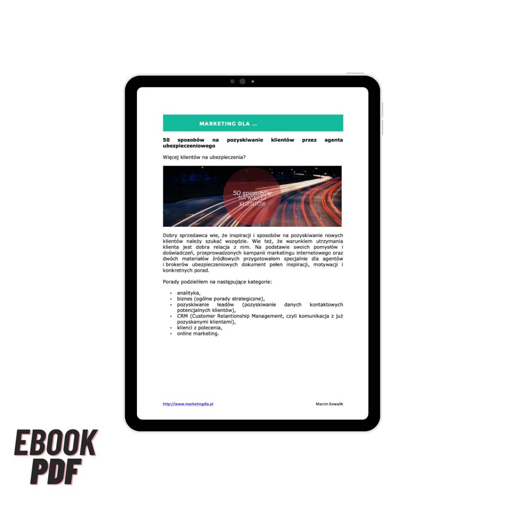 50 sposobów na pozyskiwanie klientów przez agenta ubezpieczeniowego (ebook)