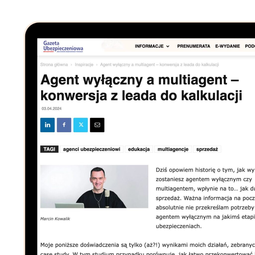 Agent wyłączny a multiagent – konwersja z leada do kalkulacji