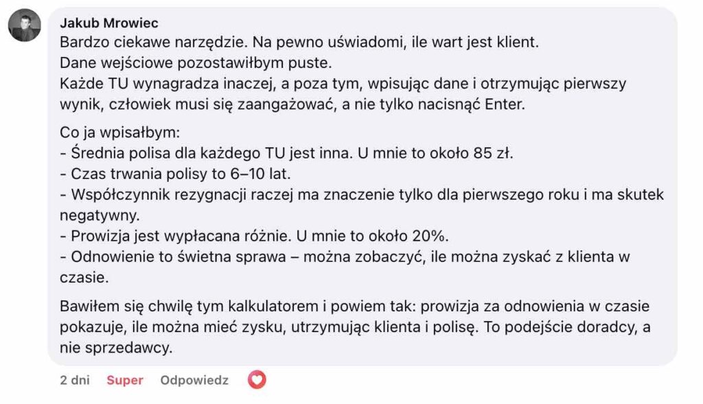 Ile agent może zarobić w ubezpieczeniach na życie (kalkulator CLV)