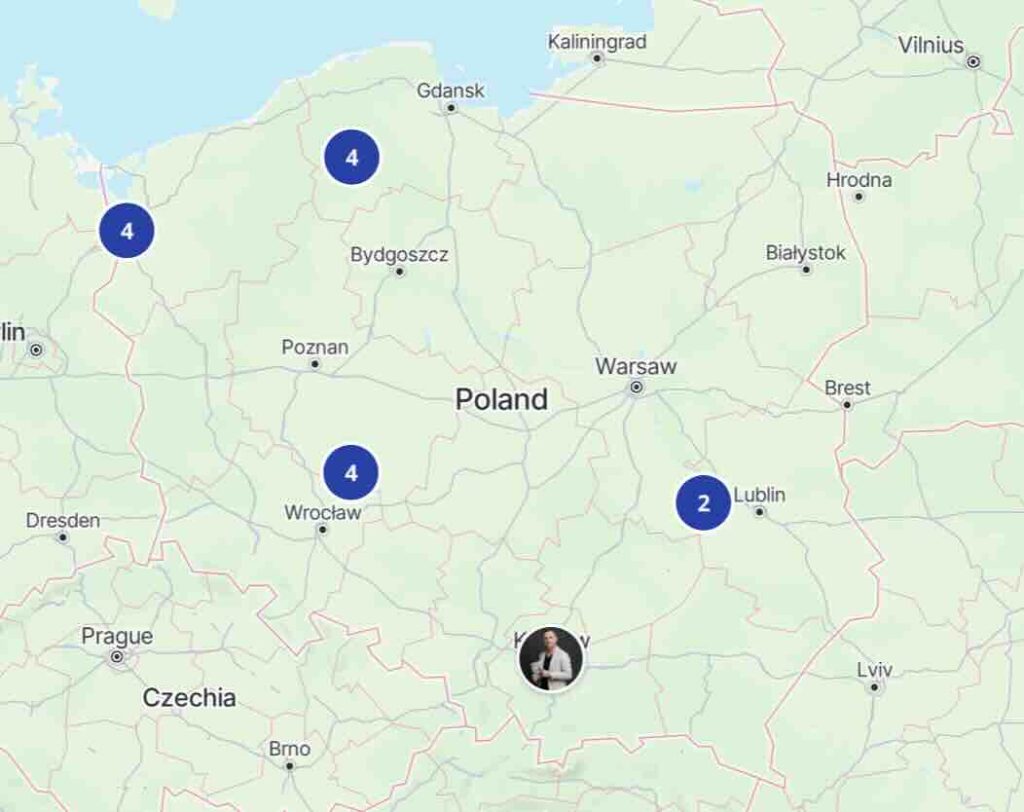 Member map - członkowie społeczności mistrzowie.online dla branży ubezpieczeniowej